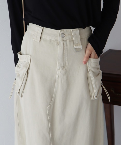 BLUEEAST（ブルーイースト）の「デニムカーゴロングスカート（デニムスカート・レディース・モカ/ベージュ/ブルー・MEDIUM）」の18枚目の写真