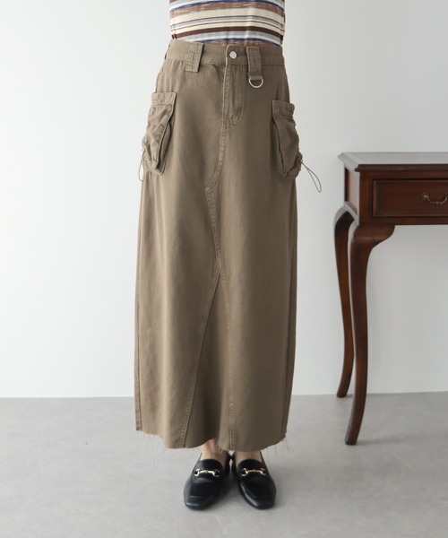 BLUEEAST（ブルーイースト）の「デニムカーゴロングスカート（デニムスカート・レディース・モカ/ベージュ/ブルー・MEDIUM）」の22枚目の写真