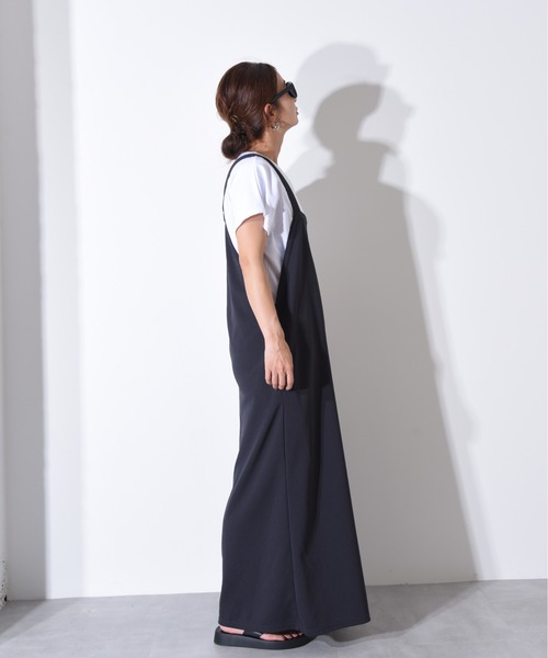 CALIFORNIA OUTFITTERS（カリフォルニア アウトフィッターズ）の「1-6A14  シアサッカー ワイドサロペット/ サロペット/ オーバーオール / ワイドパンツ【Maison select -メゾンセレクト-】（サロペット/オーバーオール・レディース・ブラック/ベージュ/グレー・FREE）」の9枚目の写真