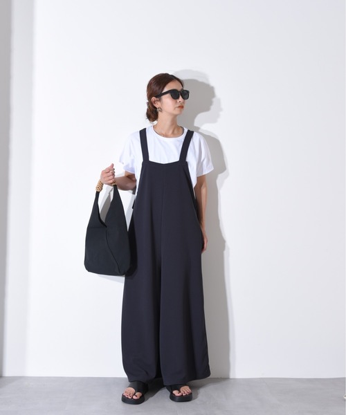 CALIFORNIA OUTFITTERS（カリフォルニア アウトフィッターズ）の「1-6A14  シアサッカー ワイドサロペット/ サロペット/ オーバーオール / ワイドパンツ【Maison select -メゾンセレクト-】（サロペット/オーバーオール・レディース・ブラック/ベージュ/グレー・FREE）」の7枚目の写真