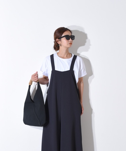 CALIFORNIA OUTFITTERS（カリフォルニア アウトフィッターズ）の「1-6A14  シアサッカー ワイドサロペット/ サロペット/ オーバーオール / ワイドパンツ【Maison select -メゾンセレクト-】（サロペット/オーバーオール・レディース・ブラック/ベージュ/グレー・FREE）」の15枚目の写真