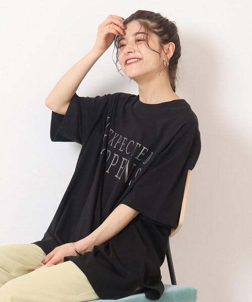 Cutie Blonde(キューティーブロンド)の「◆【プチプラ】BIGシルエット プリントTシャツ(Tシャツ/カットソー・レディース・ブラック系/ネイビー系7/イエロー系1/ピンク系/ホワイト系その他2/ホワイト系その他4/ベージュ系その他6/グリーン系その他2・00)」の3枚目の写真