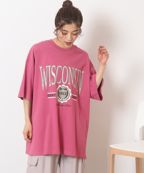 Cutie Blonde(キューティーブロンド)の「◆【プチプラ】BIGシルエット プリントTシャツ(Tシャツ/カットソー・レディース・ブラック系/ネイビー系7/イエロー系1/ピンク系/ホワイト系その他2/ホワイト系その他4/ベージュ系その他6/グリーン系その他2・00)」の8枚目の写真