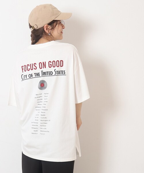 Cutie Blonde(キューティーブロンド)の「◆【プチプラ】BIGシルエット プリントTシャツ(Tシャツ/カットソー・レディース・ブラック系/ネイビー系7/イエロー系1/ピンク系/ホワイト系その他2/ホワイト系その他4/ベージュ系その他6/グリーン系その他2・00)」の2枚目の写真