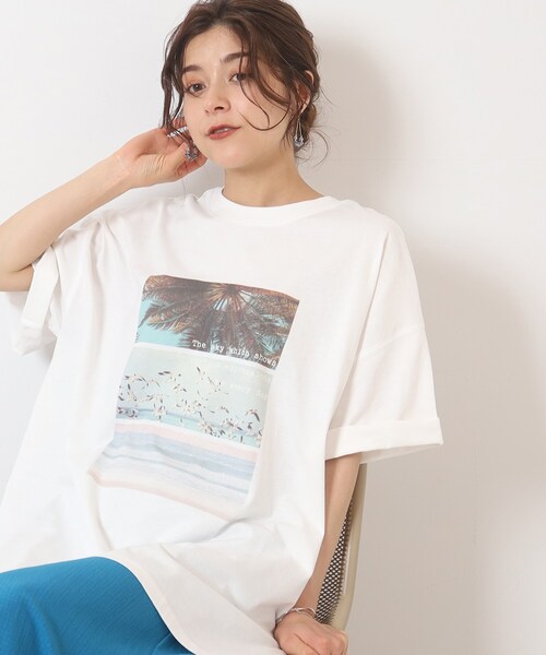 Cutie Blonde(キューティーブロンド)の「◆【プチプラ】BIGシルエット プリントTシャツ(Tシャツ/カットソー・レディース・ブラック系/ネイビー系7/イエロー系1/ピンク系/ホワイト系その他2/ホワイト系その他4/ベージュ系その他6/グリーン系その他2・00)」の1枚目の写真