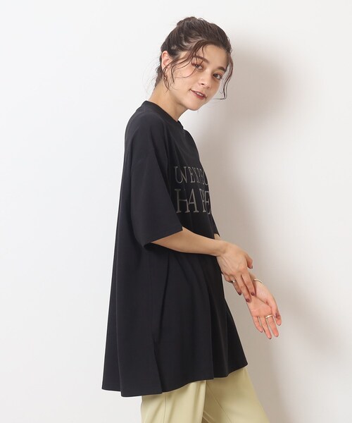 Cutie Blonde(キューティーブロンド)の「◆【プチプラ】BIGシルエット プリントTシャツ(Tシャツ/カットソー・レディース・ブラック系/ネイビー系7/イエロー系1/ピンク系/ホワイト系その他2/ホワイト系その他4/ベージュ系その他6/グリーン系その他2・00)」の9枚目の写真