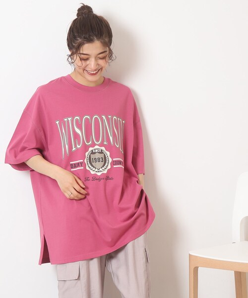 Cutie Blonde(キューティーブロンド)の「◆【プチプラ】BIGシルエット プリントTシャツ(Tシャツ/カットソー・レディース・ブラック系/ネイビー系7/イエロー系1/ピンク系/ホワイト系その他2/ホワイト系その他4/ベージュ系その他6/グリーン系その他2・00)」の22枚目の写真