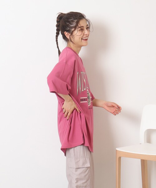 Cutie Blonde(キューティーブロンド)の「◆【プチプラ】BIGシルエット プリントTシャツ(Tシャツ/カットソー・レディース・ブラック系/ネイビー系7/イエロー系1/ピンク系/ホワイト系その他2/ホワイト系その他4/ベージュ系その他6/グリーン系その他2・00)」の12枚目の写真