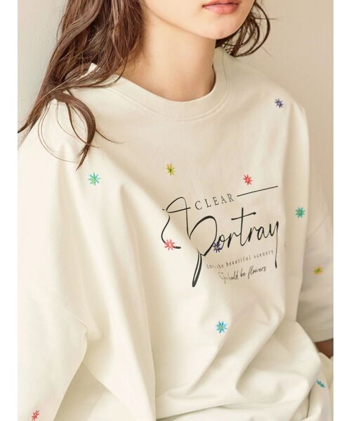AMERICAN HOLIC(アメリカンホリック)の「Flower刺繍ミニ裏毛プルオーバー(Tシャツ/カットソー・レディース・ネイビー/アイボリー・M/L)」の13枚目の写真