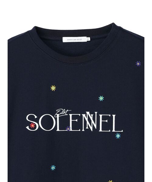 AMERICAN HOLIC(アメリカンホリック)の「Flower刺繍ミニ裏毛プルオーバー(Tシャツ/カットソー・レディース・ネイビー/アイボリー・M/L)」の17枚目の写真