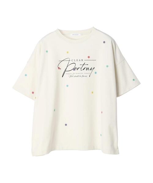 AMERICAN HOLIC(アメリカンホリック)の「Flower刺繍ミニ裏毛プルオーバー(Tシャツ/カットソー・レディース・ネイビー/アイボリー・M/L)」の4枚目の写真