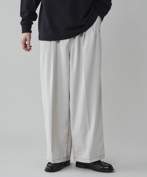 LUCY（ルーシー）の「LUCY/TRワイドストレートスラックス（スラックス・メンズ・アイボリー/ダークグレー/ブラック・LARGE/MEDIUM）」の7枚目の写真