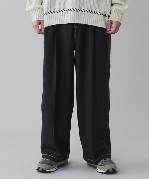 LUCY（ルーシー）の「LUCY/TRワイドストレートスラックス（スラックス・メンズ・アイボリー/ダークグレー/ブラック・LARGE/MEDIUM）」の15枚目の写真