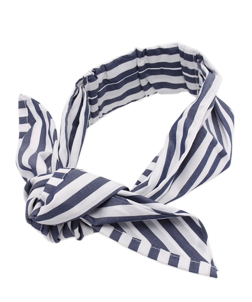 MOUSSY（マウジー）の「CLASSIC BORDER HEAD BAND（ヘアバンド・レディース・ダークネイビー/ブラック系その他・FREE）」の3枚目の写真