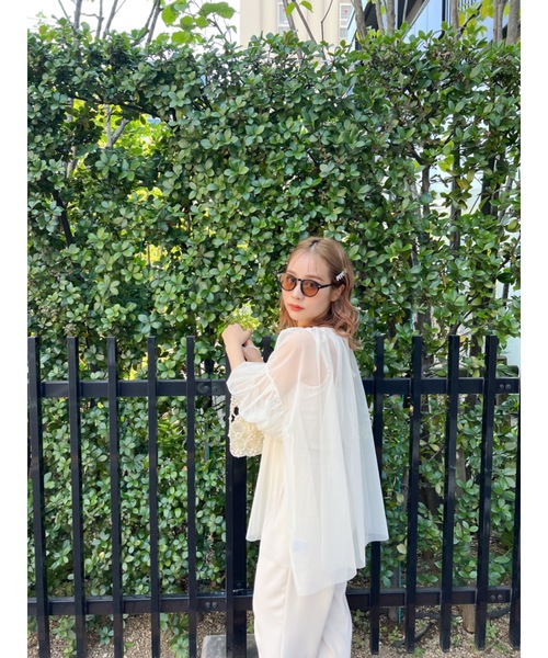 JUMELLE（ジュメロ）の「tulle gather BL（シャツ/ブラウス・レディース・ブラック/アイボリー・MEDIUM）」の19枚目の写真