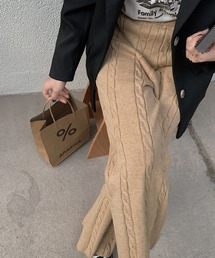 ケーブルニットパンツ