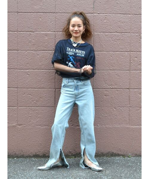 Ungrid（アングリッド）の「チュールショートロングスリーブTee（Tシャツ/カットソー・レディース・ブラック/ブルー/アイボリー/ピンク・FREE）」の9枚目の写真