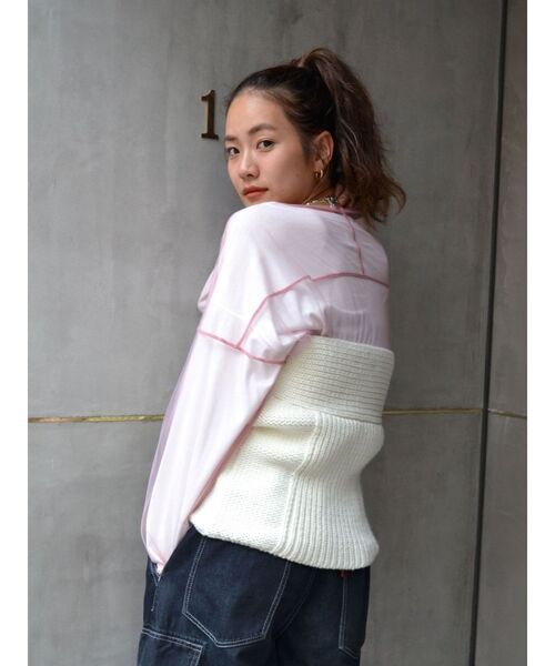 Ungrid（アングリッド）の「チュールショートロングスリーブTee（Tシャツ/カットソー・レディース・ブラック/ブルー/アイボリー/ピンク・FREE）」の15枚目の写真