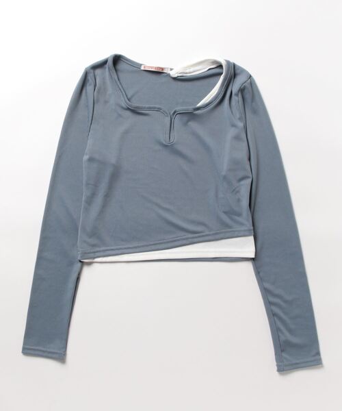 NinaetLina（ニナエリナ）の「ショート丈キーネックTシャツ（Tシャツ/カットソー・レディース・ベージュ/モカ/グレー/ブラック/ホワイト・FREE）」の14枚目の写真