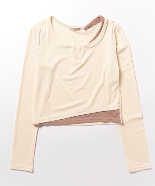 NinaetLina（ニナエリナ）の「ショート丈キーネックTシャツ（Tシャツ/カットソー・レディース・ベージュ/モカ/グレー/ブラック/ホワイト・FREE）」の16枚目の写真