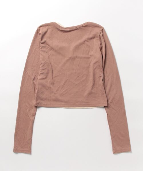 NinaetLina（ニナエリナ）の「ショート丈キーネックTシャツ（Tシャツ/カットソー・レディース・ベージュ/モカ/グレー/ブラック/ホワイト・FREE）」の17枚目の写真