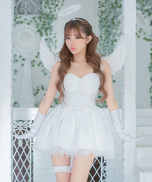 Tika（ティカ）の「コスプレ 天使 かわいい エンジェル 羽 ミニ キャミ ワンピース 5点セット（コスチューム/パーティーグッズ・レディース・ホワイト・S/M/L）」の3枚目の写真