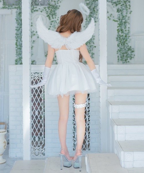 Tika（ティカ）の「コスプレ 天使 かわいい エンジェル 羽 ミニ キャミ ワンピース 5点セット（コスチューム/パーティーグッズ・レディース・ホワイト・S/M/L）」の5枚目の写真
