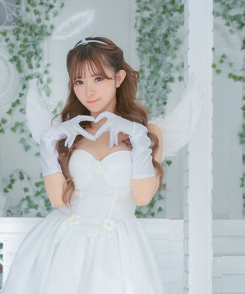 Tika（ティカ）の「コスプレ 天使 かわいい エンジェル 羽 ミニ キャミ ワンピース 5点セット（コスチューム/パーティーグッズ・レディース・ホワイト・S/M/L）」の6枚目の写真