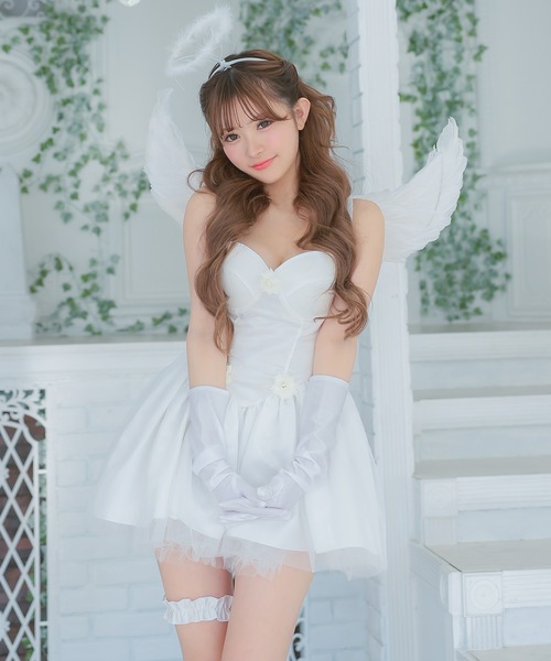 Tika（ティカ）の「コスプレ 天使 かわいい エンジェル 羽 ミニ キャミ ワンピース 5点セット（コスチューム/パーティーグッズ・レディース・ホワイト・S/M/L）」の7枚目の写真