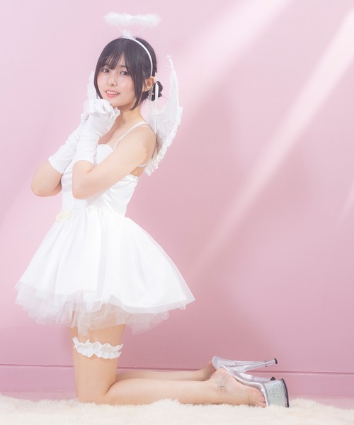 Tika（ティカ）の「コスプレ 天使 かわいい エンジェル 羽 ミニ キャミ ワンピース 5点セット（コスチューム/パーティーグッズ・レディース・ホワイト・S/M/L）」の18枚目の写真