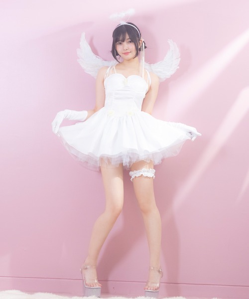 Tika（ティカ）の「コスプレ 天使 かわいい エンジェル 羽 ミニ キャミ ワンピース 5点セット（コスチューム/パーティーグッズ・レディース・ホワイト・S/M/L）」の20枚目の写真