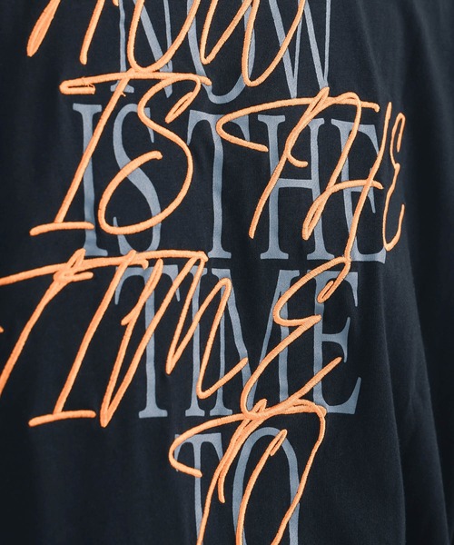 RE730（アールイーセブンサーティー）の「RE730 ロンT　バック英字刺繍（Tシャツ/カットソー・メンズ・ブラック/ホワイト・X-LARGE/LARGE/MEDIUM）」の11枚目の写真