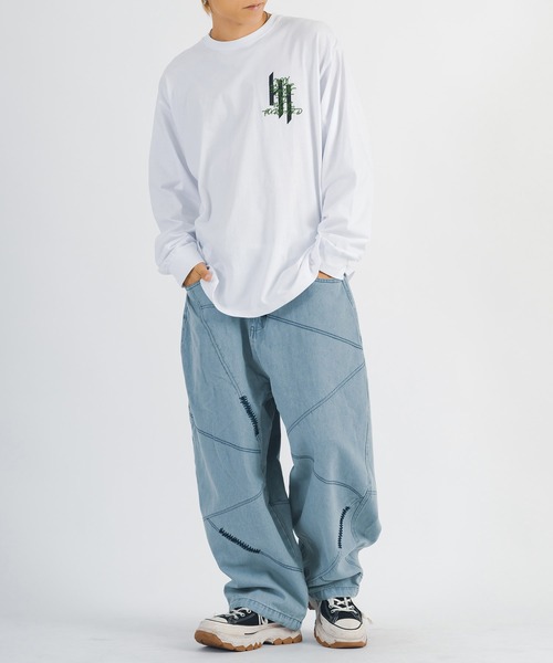 RE730（アールイーセブンサーティー）の「RE730 ロンT　バック英字刺繍（Tシャツ/カットソー・メンズ・ブラック/ホワイト・X-LARGE/LARGE/MEDIUM）」の20枚目の写真