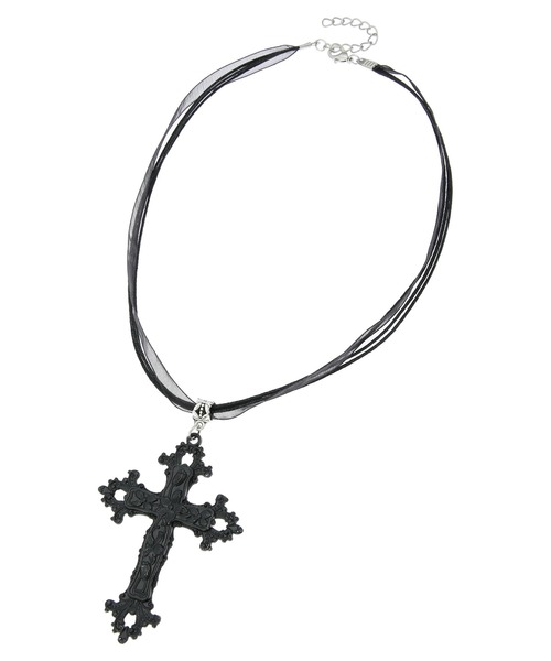 DURAS（デュラス）の「シアーストリングクロスネックレス（ネックレス・レディース・ブラック・FREE）」の2枚目の写真