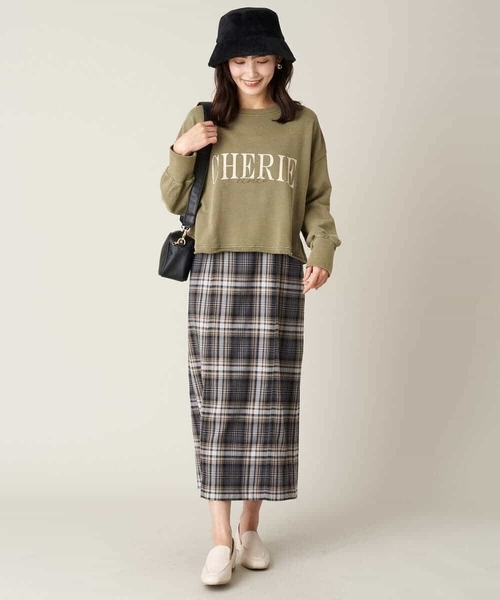 a.v.v(アーヴェヴェ)の「先染めチェックキャミワンピース(ワンピース・レディース・パープル/ブラック・38/40/42/36/34)」の8枚目の写真