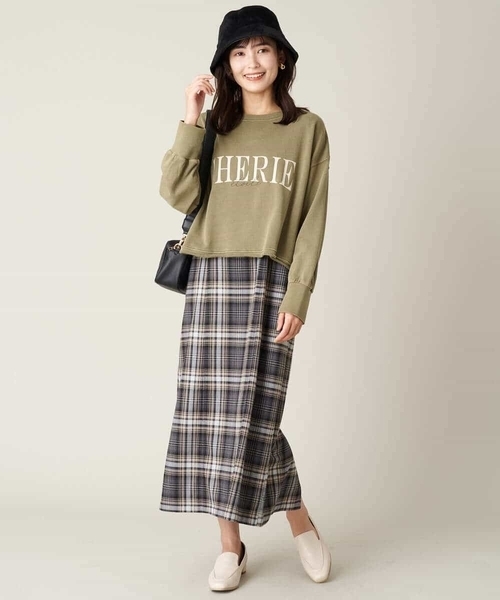 a.v.v(アーヴェヴェ)の「先染めチェックキャミワンピース(ワンピース・レディース・パープル/ブラック・38/40/42/36/34)」の9枚目の写真