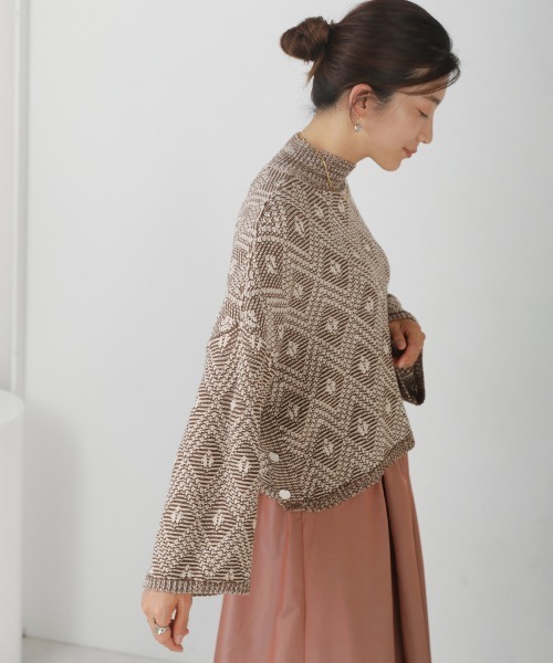 ニット セーター ジャガードクロップニット レディース Bou Jeloud ニット セーター ジャガードクロップニット