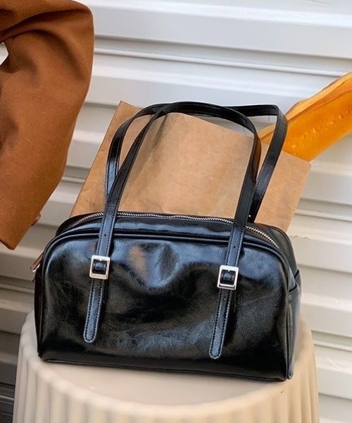 Sibra（シブラ）の「ボックスショルダーバッグ（ショルダーバッグ・レディース・ブラック/シルバー・M）」の10枚目の写真