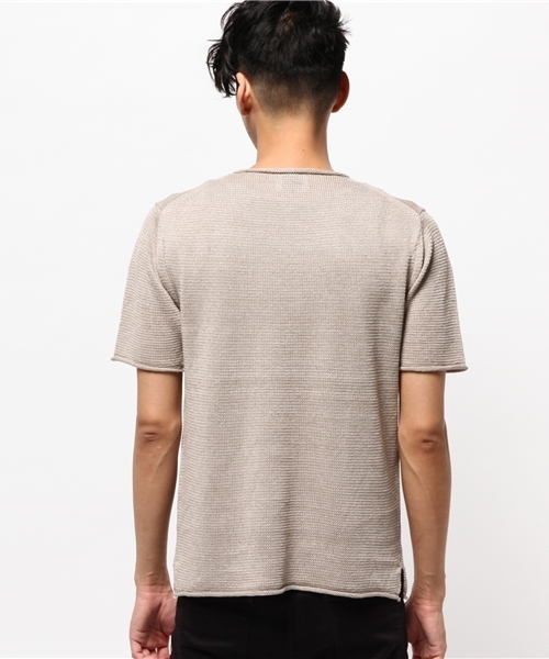 EDIFICE（エディフィス）の「◇LINEN KNIT B/N S/S（ニット/セーター・メンズ・ブラック系その他/ベージュ/ネイビー・48/46/44）」の6枚目の写真