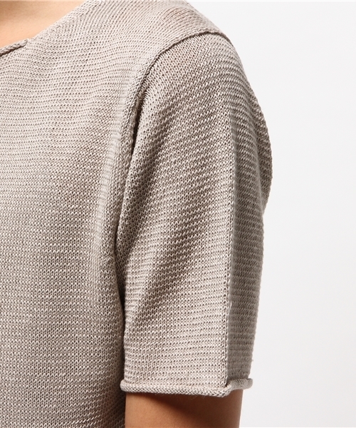 EDIFICE（エディフィス）の「◇LINEN KNIT B/N S/S（ニット/セーター・メンズ・ブラック系その他/ベージュ/ネイビー・48/46/44）」の8枚目の写真