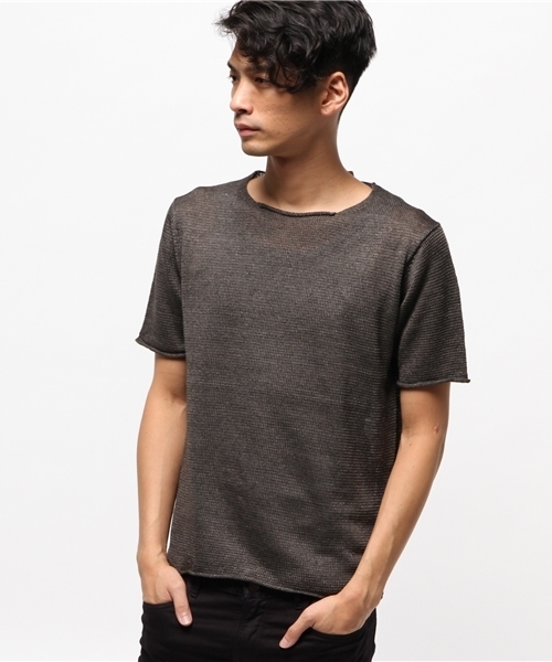EDIFICE（エディフィス）の「◇LINEN KNIT B/N S/S（ニット/セーター・メンズ・ブラック系その他/ベージュ/ネイビー・48/46/44）」の13枚目の写真