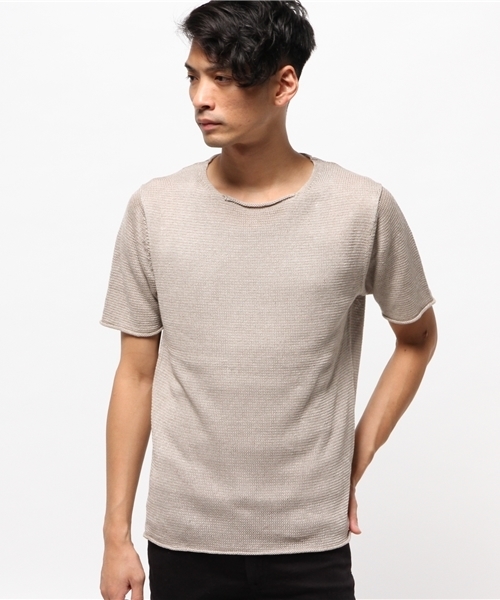 EDIFICE（エディフィス）の「◇LINEN KNIT B/N S/S（ニット/セーター・メンズ・ブラック系その他/ベージュ/ネイビー・48/46/44）」の14枚目の写真