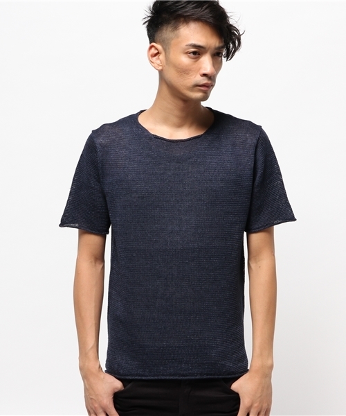 EDIFICE（エディフィス）の「◇LINEN KNIT B/N S/S（ニット/セーター・メンズ・ブラック系その他/ベージュ/ネイビー・48/46/44）」の15枚目の写真