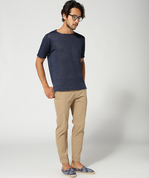 EDIFICE（エディフィス）の「◇LINEN KNIT B/N S/S（ニット/セーター・メンズ・ブラック系その他/ベージュ/ネイビー・48/46/44）」の12枚目の写真
