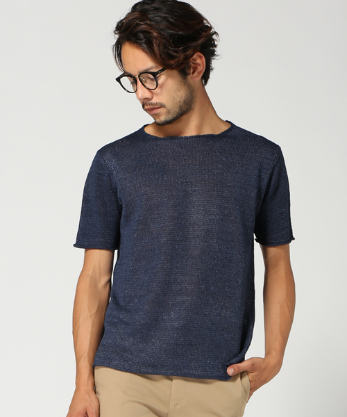 EDIFICE（エディフィス）の「◇LINEN KNIT B/N S/S（ニット/セーター・メンズ・ブラック系その他/ベージュ/ネイビー・48/46/44）」の17枚目の写真