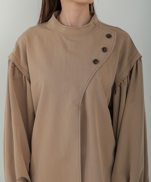 Bab（バブ）の「袖ボリュームニュアンスネックブラウス（シャツ/ブラウス・レディース・モカ/チャコールグレー・M）」の19枚目の写真