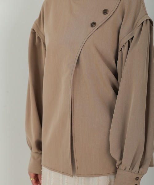 Bab（バブ）の「袖ボリュームニュアンスネックブラウス（シャツ/ブラウス・レディース・モカ/チャコールグレー・M）」の20枚目の写真