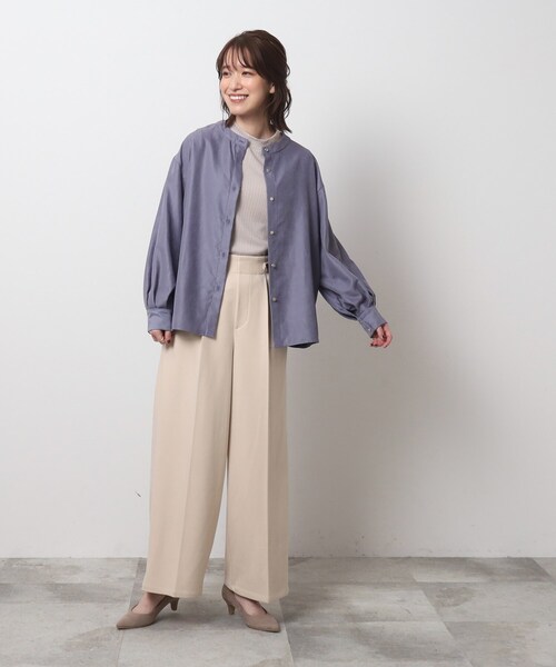 DRESKIP(ドレスキップ)の「◆【前後2WAY】細コーデュロイ バンドカラーブラウス(シャツ/ブラウス・レディース・ブルー/ブラック/ライトベージュ・03/04/02)」の8枚目の写真