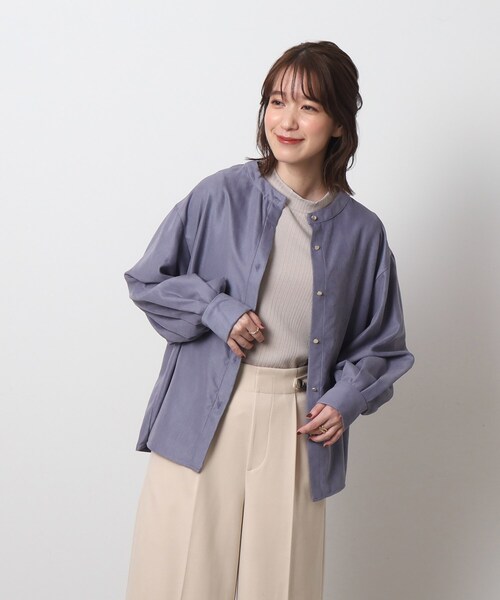 DRESKIP(ドレスキップ)の「◆【前後2WAY】細コーデュロイ バンドカラーブラウス(シャツ/ブラウス・レディース・ブルー/ブラック/ライトベージュ・03/04/02)」の9枚目の写真