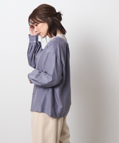 DRESKIP(ドレスキップ)の「◆【前後2WAY】細コーデュロイ バンドカラーブラウス(シャツ/ブラウス・レディース・ブルー/ブラック/ライトベージュ・03/04/02)」の10枚目の写真